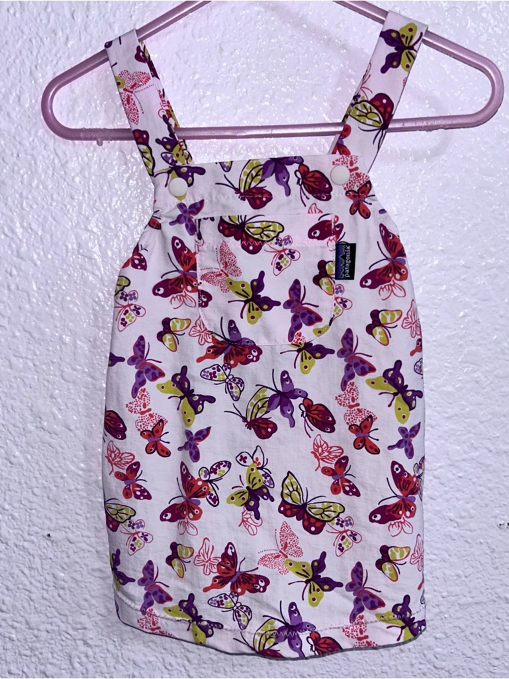 Patagonia Pink Dress with Purple and Yellow Butterfly Print - Picture 1 of 3
